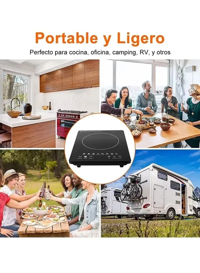 الحلم موقد حث كهربائي محمول 2200 واط، سطح طهي بلمس مع 8 برامج مسبقة، موقد حث مدمج للاستخدام المنزلي والفنادق والمطاعم والكرفانات والاستخدام الخارجي - Image 3